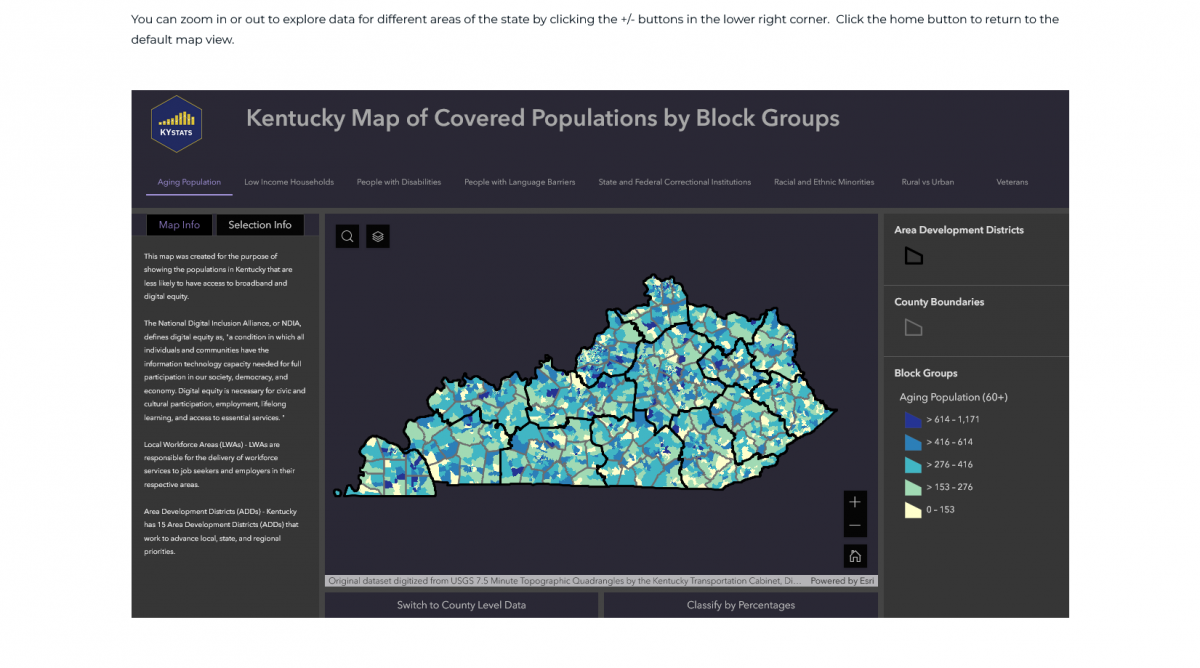 Kentucky Map of Covered Populations
